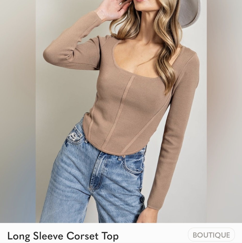 NWT Long Sleeve Corset Top size S